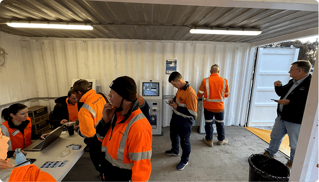 Close-up testing session